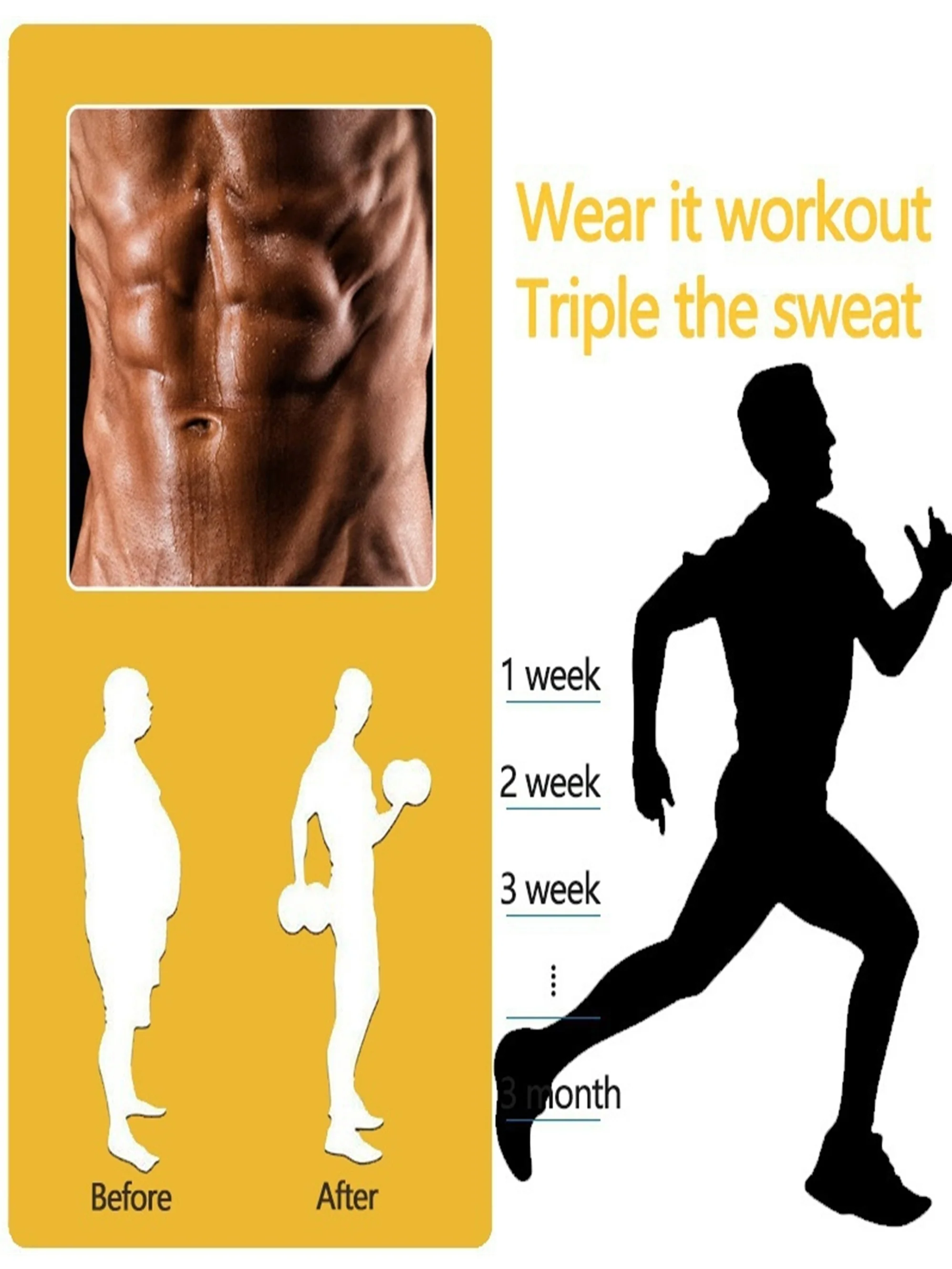 TKPARK Men's Adjustable Compression Tank Top & Waist Trainer - High-Elasticity Workout Shirt with Back Support, Sleeveless Gym Shaper Vest, Zipper Closure & Belt for Fitness Training, Fitness Compression Wear | Sleeveless Tan - Image 8