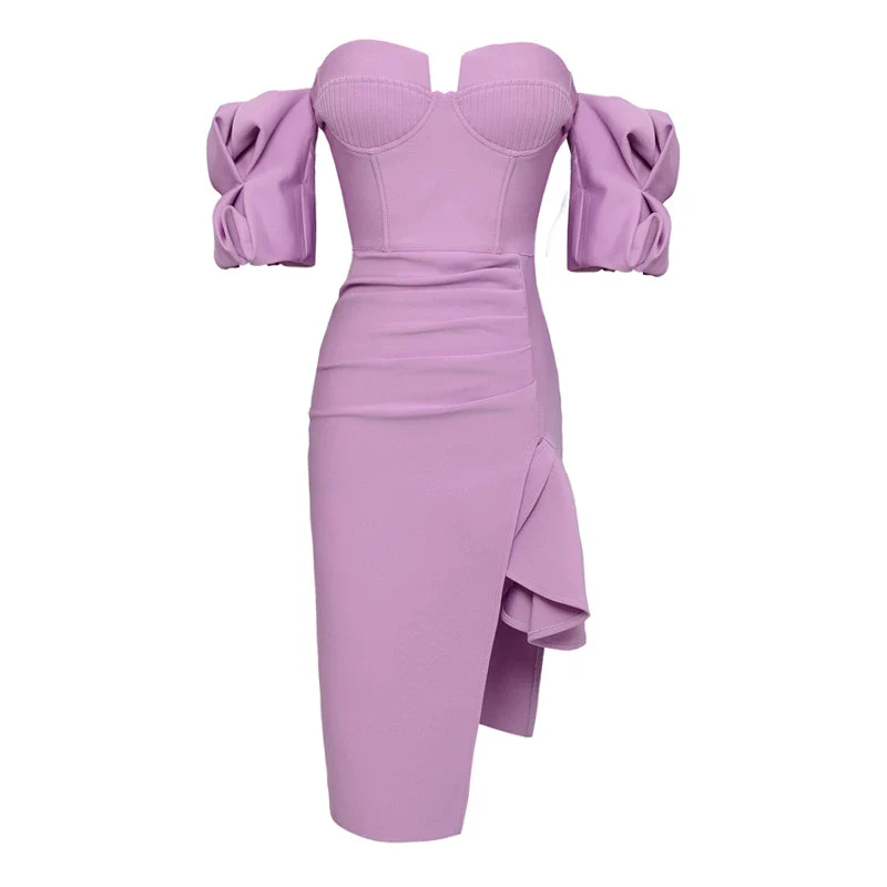Toast Light Purple Slim Fit Elegant Party Casual Tube Top - Image 6