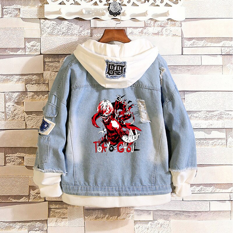 Tokyo Ghoul Women Knitted Sweatshirts Anime Long Jeans Jacket Time Raiders Spring Hooded Cartoon Denim Jackets Fashion Hoodies - Image 17