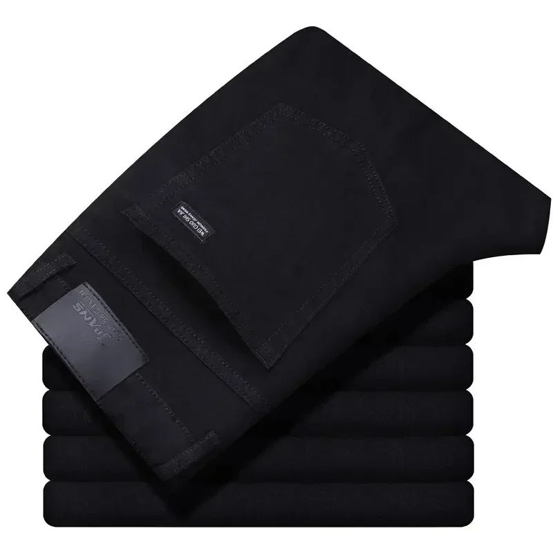 Top Brand Washed Jeans Trousers Four Season Men's High Quality Jeans Business Casual High Waist Denim Pants - Image 7