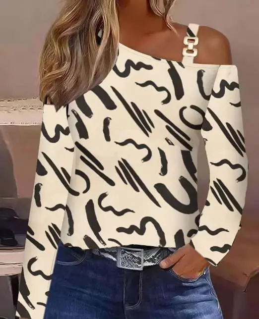 Top Women 2023 Autumn Casual Simple Metal Button Long Sleeve V-Neck Shirt Anb Bloues Top Fashion Basics Ladies Pullovre Clothing