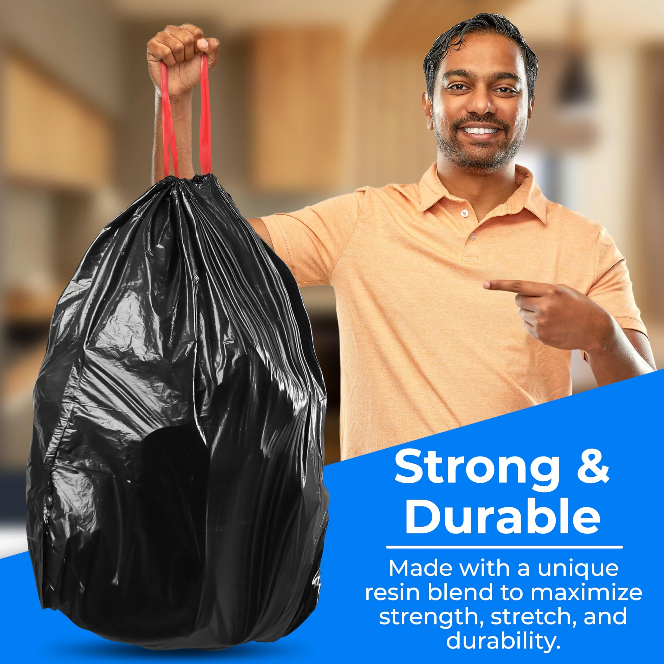 ToughBag 30 Gallon Trash Bags Drawstring (150 Count) Large Black Garbage Bags 30+ Gallon, Heavy Duty 30 Gallon Trash Bags for Kitchen, Commercial & Lawn - Image 8