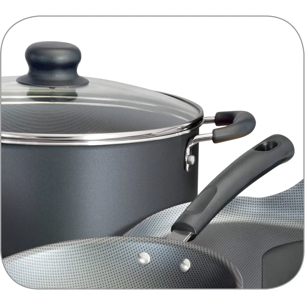 Tramontina Primaware 18 Piece Non-stick Cookware Set, Steel Gray Cooking Pot Nonstick Cookware Set - Image 5
