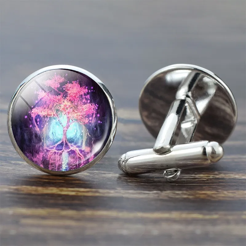 Tree of Life Cufflinks for Men Best Man Cufflinks Set Cufflinks Wedding Life Tree Suit Shirt Cuff Links Men Accessories - Image 4