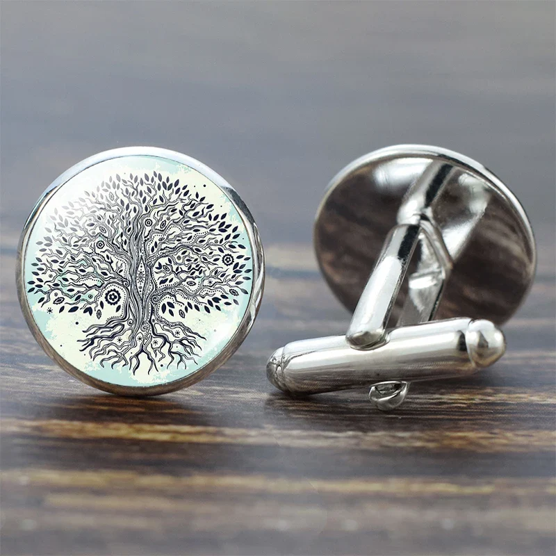 Tree of Life Cufflinks for Men Best Man Cufflinks Set Cufflinks Wedding Life Tree Suit Shirt Cuff Links Men Accessories - Image 5