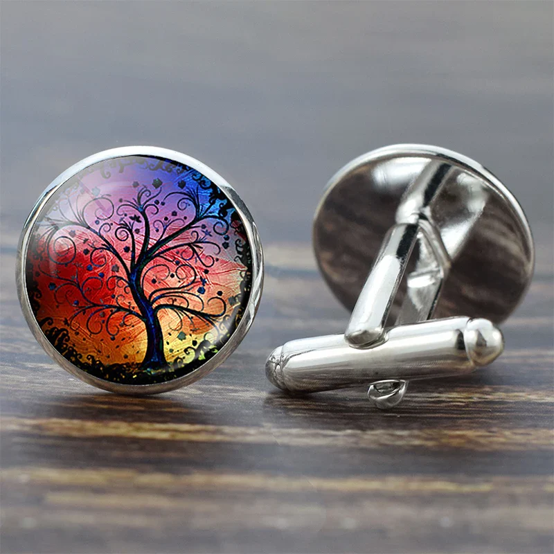Tree of Life Cufflinks for Men Best Man Cufflinks Set Cufflinks Wedding Life Tree Suit Shirt Cuff Links Men Accessories - Image 6