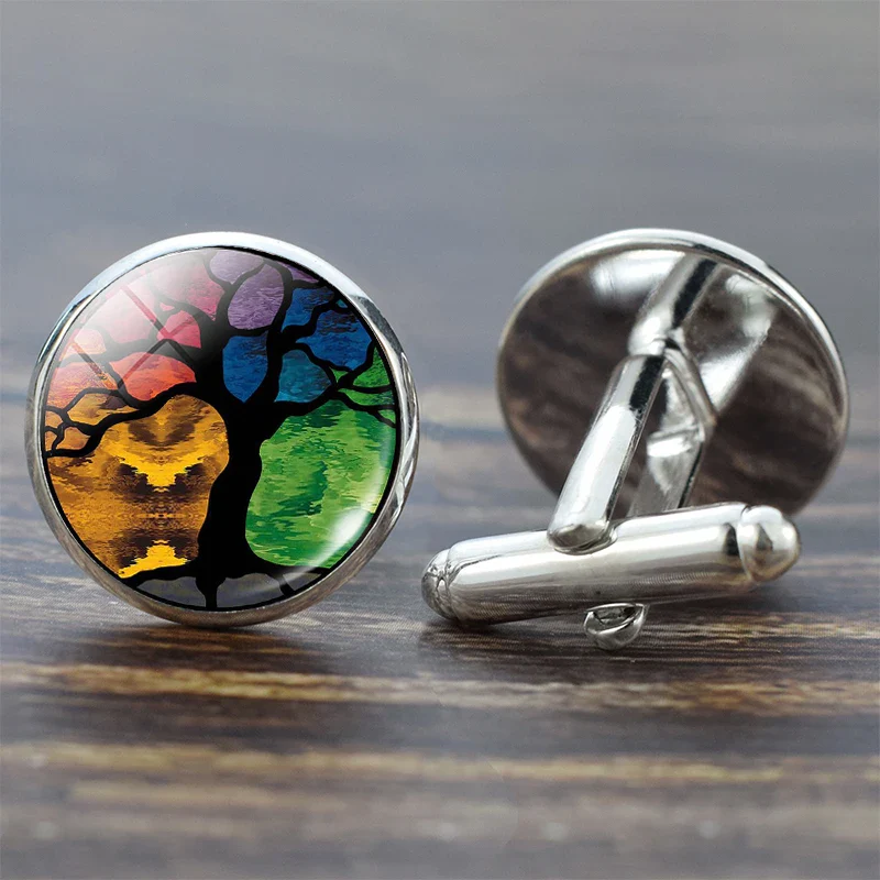Tree of Life Cufflinks for Men Best Man Cufflinks Set Cufflinks Wedding Life Tree Suit Shirt Cuff Links Men Accessories - Image 8