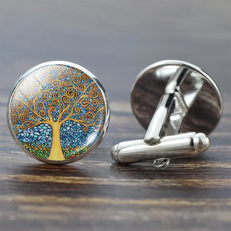 Tree of Life Cufflinks for Men Best Man Cufflinks Set Cufflinks Wedding Life Tree Suit Shirt Cuff Links Men Accessories - Image 9