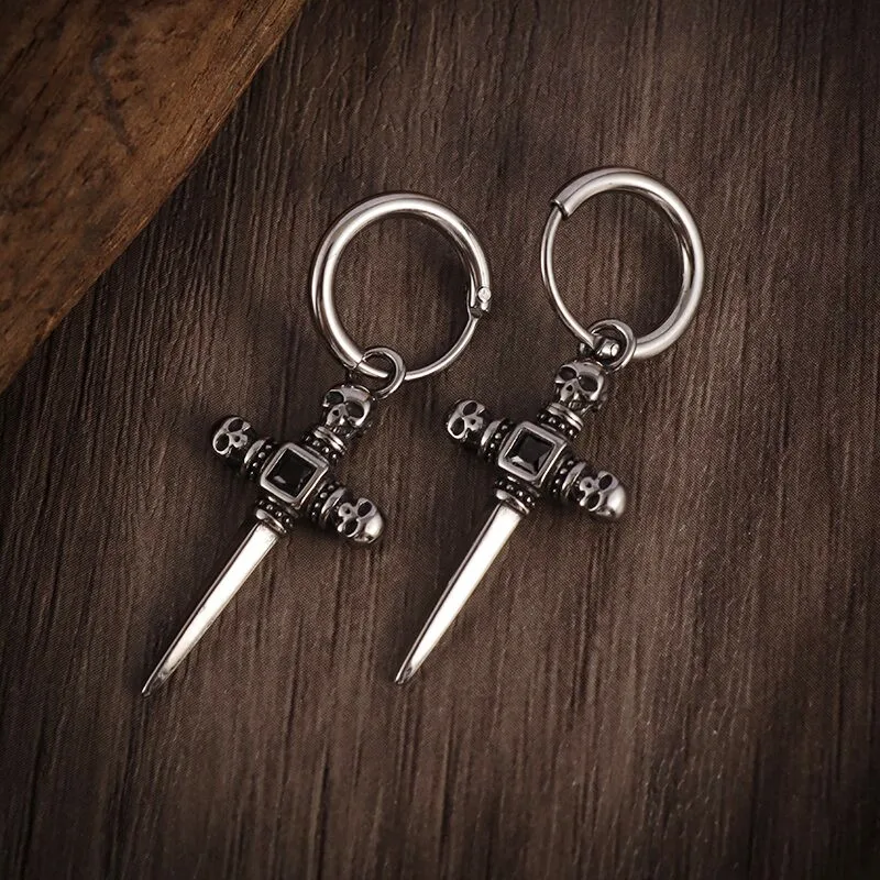 Trendy Stainless Steel Geometric Earrings High-End Men\'s Hypoallergenic Earrings Hip Hop Rock Rap Cool Jewelry Accessories - Image 14