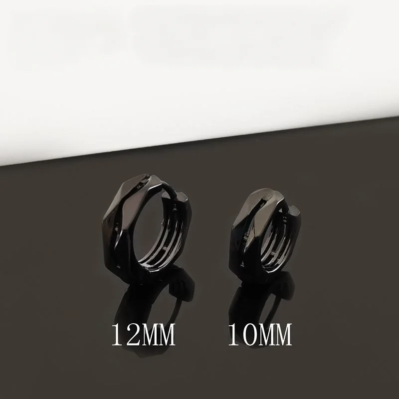 Trendy Stainless Steel Geometric Earrings High-End Men\'s Hypoallergenic Earrings Hip Hop Rock Rap Cool Jewelry Accessories - Image 2