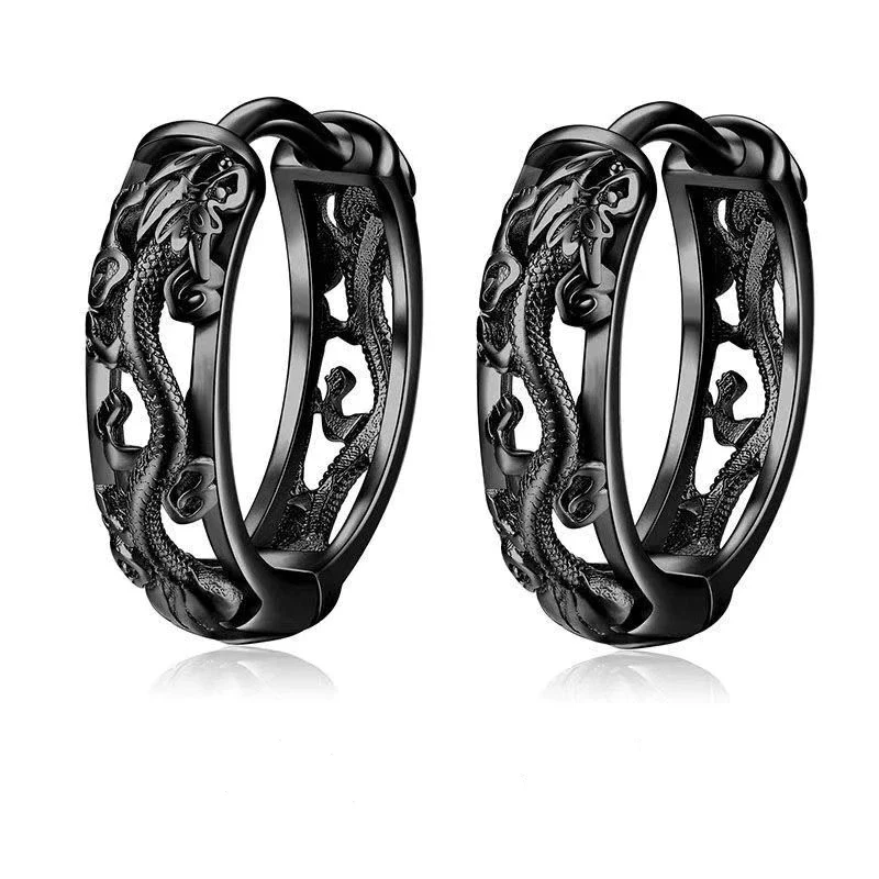 Trendy Stainless Steel Geometric Earrings High-End Men\'s Hypoallergenic Earrings Hip Hop Rock Rap Cool Jewelry Accessories - Image 21