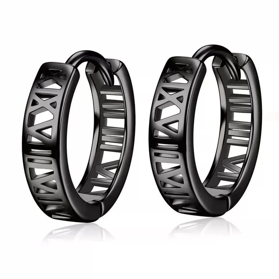 Trendy Stainless Steel Geometric Earrings High-End Men\'s Hypoallergenic Earrings Hip Hop Rock Rap Cool Jewelry Accessories - Image 23