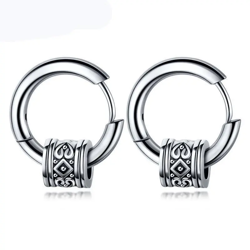 Trendy Stainless Steel Geometric Earrings High-End Men\'s Hypoallergenic Earrings Hip Hop Rock Rap Cool Jewelry Accessories - Image 32