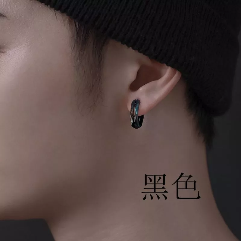 Trendy Stainless Steel Geometric Earrings High-End Men\'s Hypoallergenic Earrings Hip Hop Rock Rap Cool Jewelry Accessories - Image 4