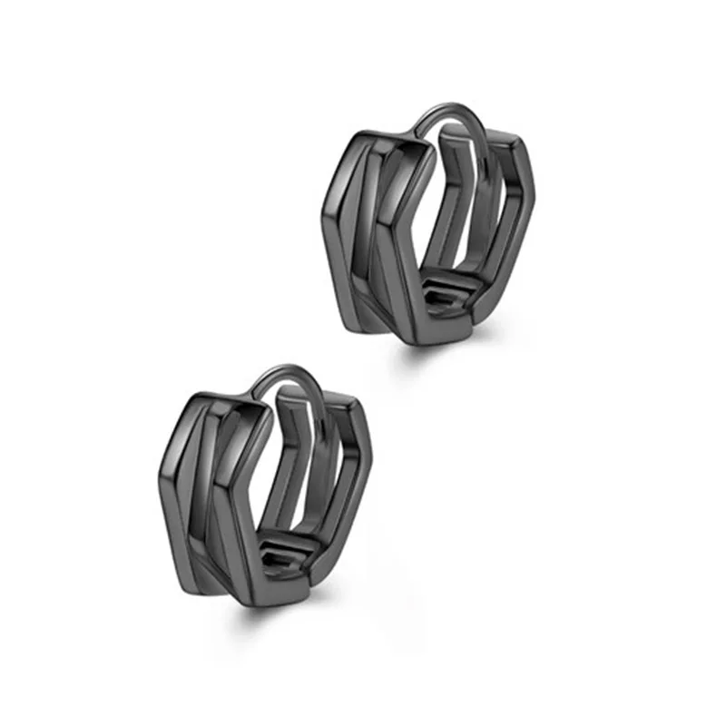 Trendy Stainless Steel Geometric Earrings High-End Men\'s Hypoallergenic Earrings Hip Hop Rock Rap Cool Jewelry Accessories - Image 8
