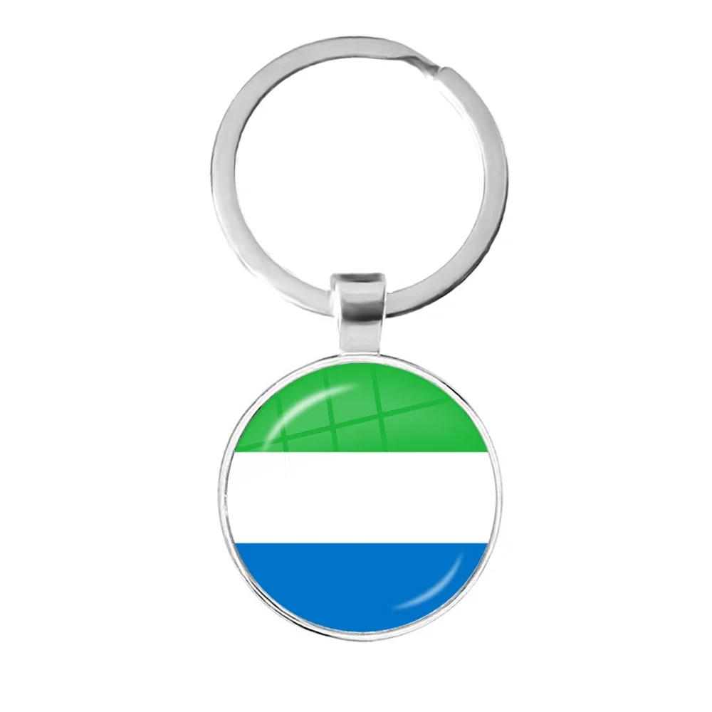 Trinidad,Sierra leone,Jamaica,Guyana,Ghana,UK,Libya,Estonia,India 25mm Glass Cabochon National Flag Keychain Key Ring Gift - Image 10