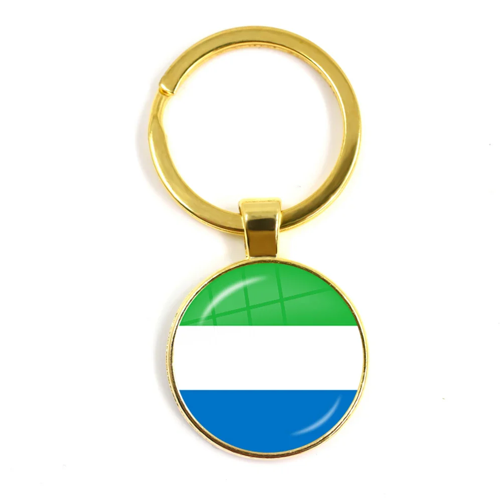 Trinidad,Sierra leone,Jamaica,Guyana,Ghana,UK,Libya,Estonia,India 25mm Glass Cabochon National Flag Keychain Key Ring Gift - Image 11