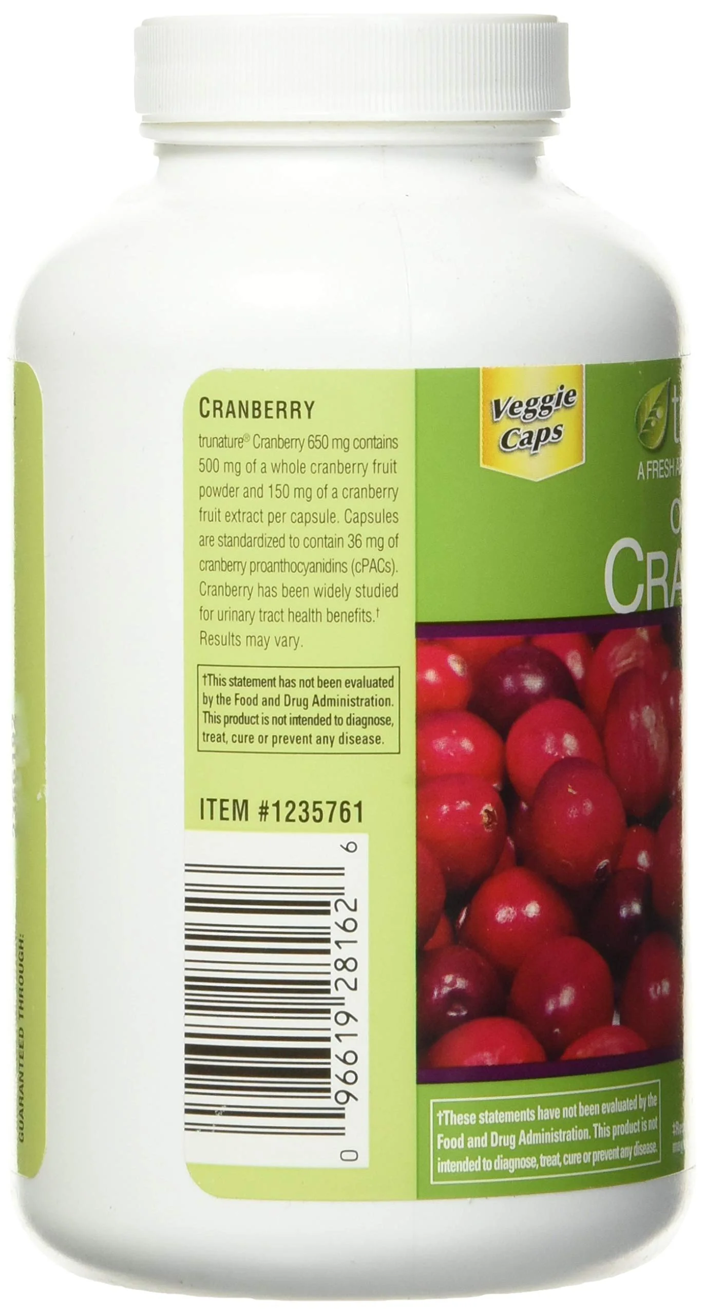 trunature Cranberry 650 mg, 140 Vegetarian Capsules - Image 5
