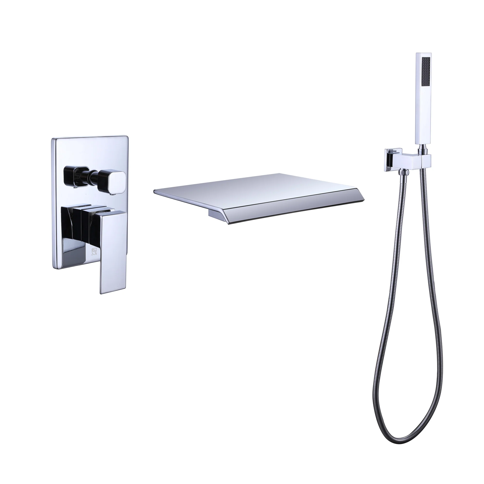 TrustMade Pressure-Balance Waterfall Single Handle Wall Mount Tub Faucet with Hand Shower - 2W02 - Image 2