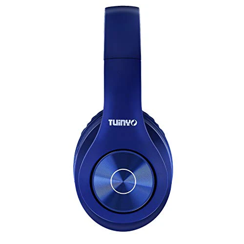 TUINYO Bluetooth Headphones Wireless, Over Ear Stereo Wireless Headset 40H Playtime with deep bass, Soft Memory-Protein Earmuffs, Built-in Mic Wired Mode PC/Cell Phones/TV-Dark Blue - Image 5