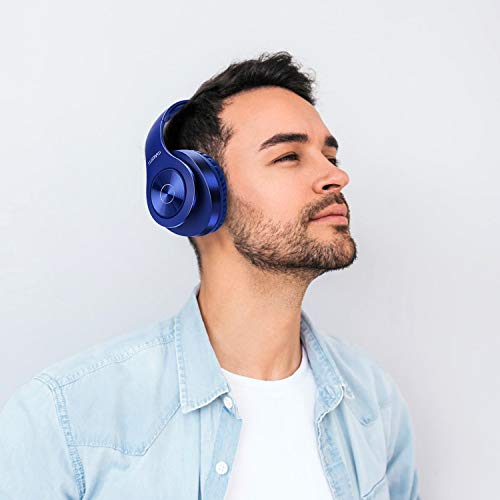 TUINYO Bluetooth Headphones Wireless, Over Ear Stereo Wireless Headset 40H Playtime with deep bass, Soft Memory-Protein Earmuffs, Built-in Mic Wired Mode PC/Cell Phones/TV-Dark Blue - Image 7
