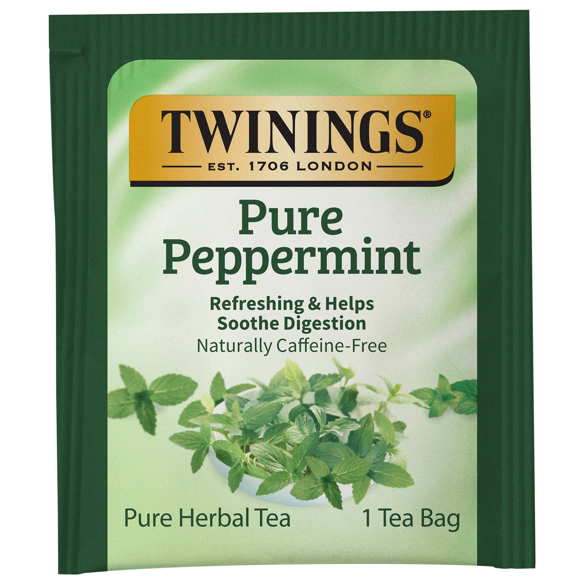 Twinings Pure Peppermint, 100 Individually Wrapped Tea Bags, Fresh Minty Flavour, Naturally Caffeine Free, Enjoy Hot or Iced - Image 5