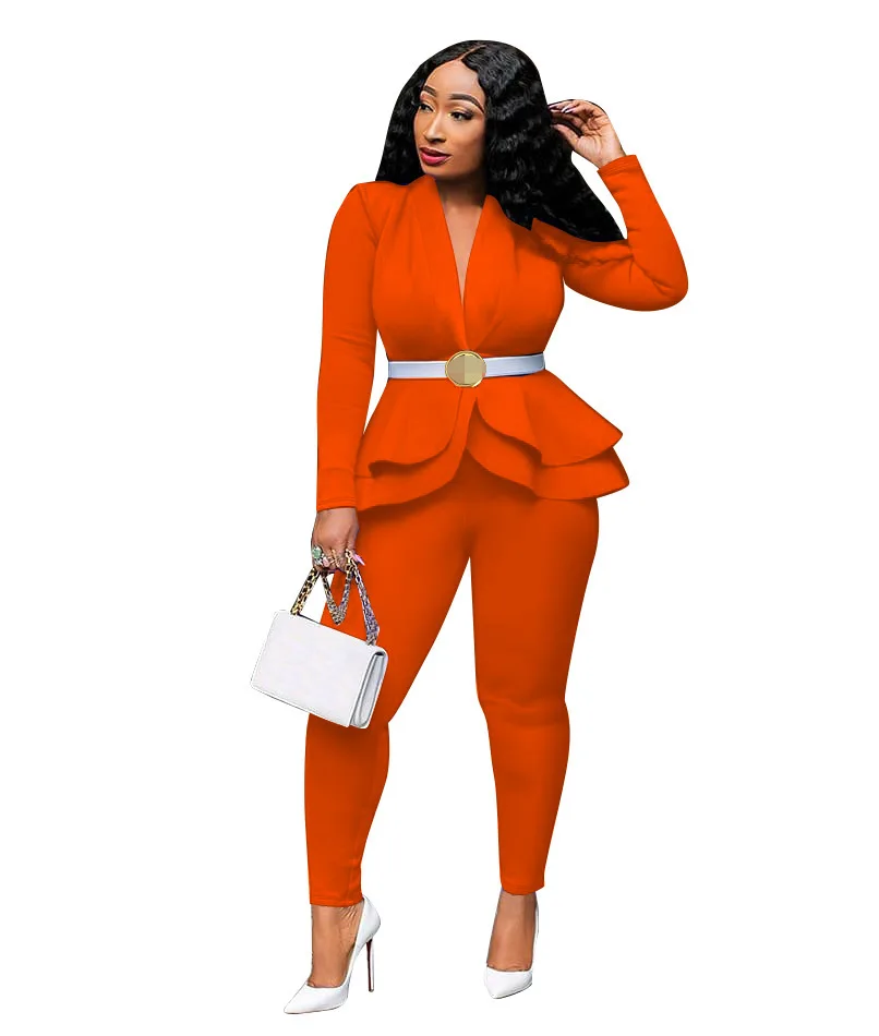 two piece set women office female 2 piece set for women long sleeve suit pants two pieces sets winter women's suits - Image 11