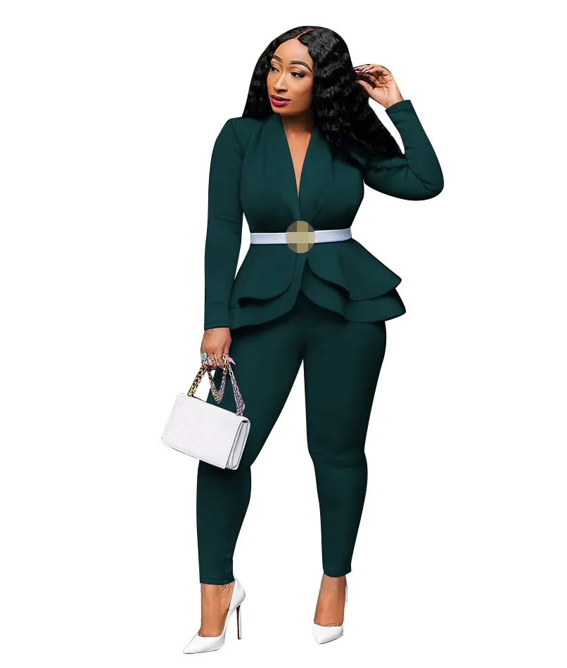 two piece set women office female 2 piece set for women long sleeve suit pants two pieces sets winter women's suits - Image 13
