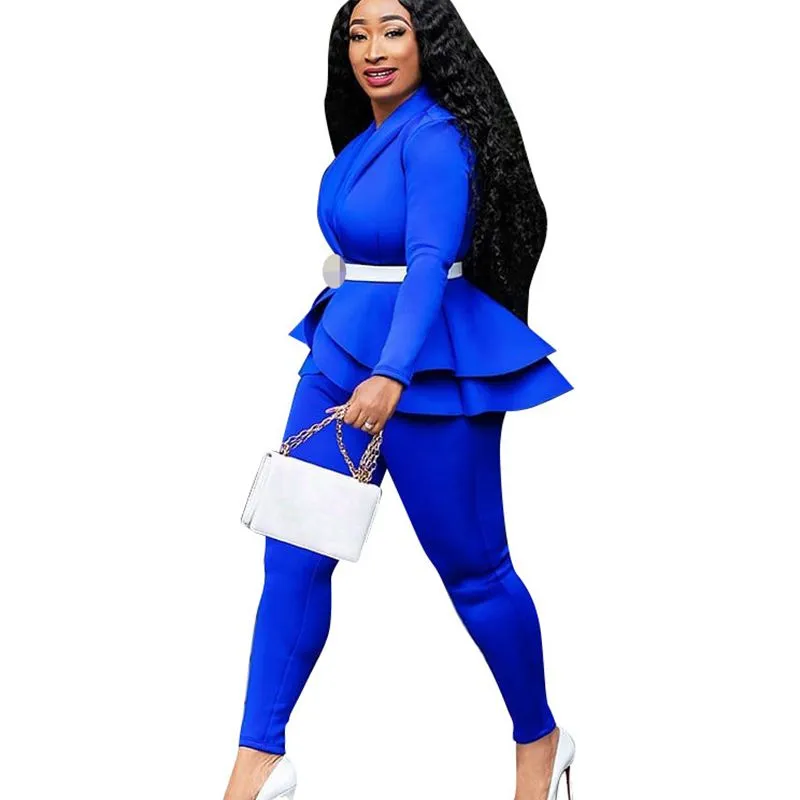 two piece set women office female 2 piece set for women long sleeve suit pants two pieces sets winter women's suits - Image 3