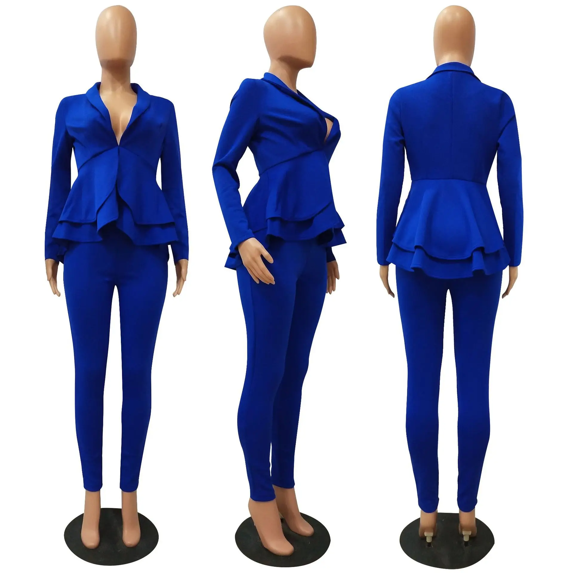 two piece set women office female 2 piece set for women long sleeve suit pants two pieces sets winter women's suits - Image 6