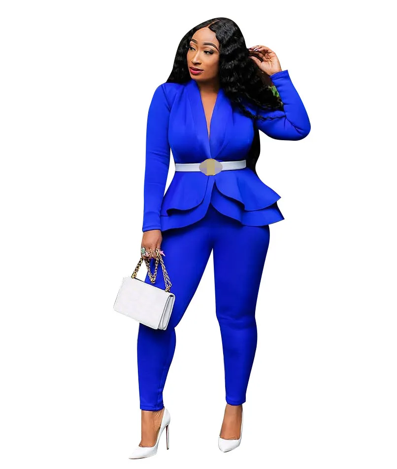two piece set women office female 2 piece set for women long sleeve suit pants two pieces sets winter women's suits - Image 7
