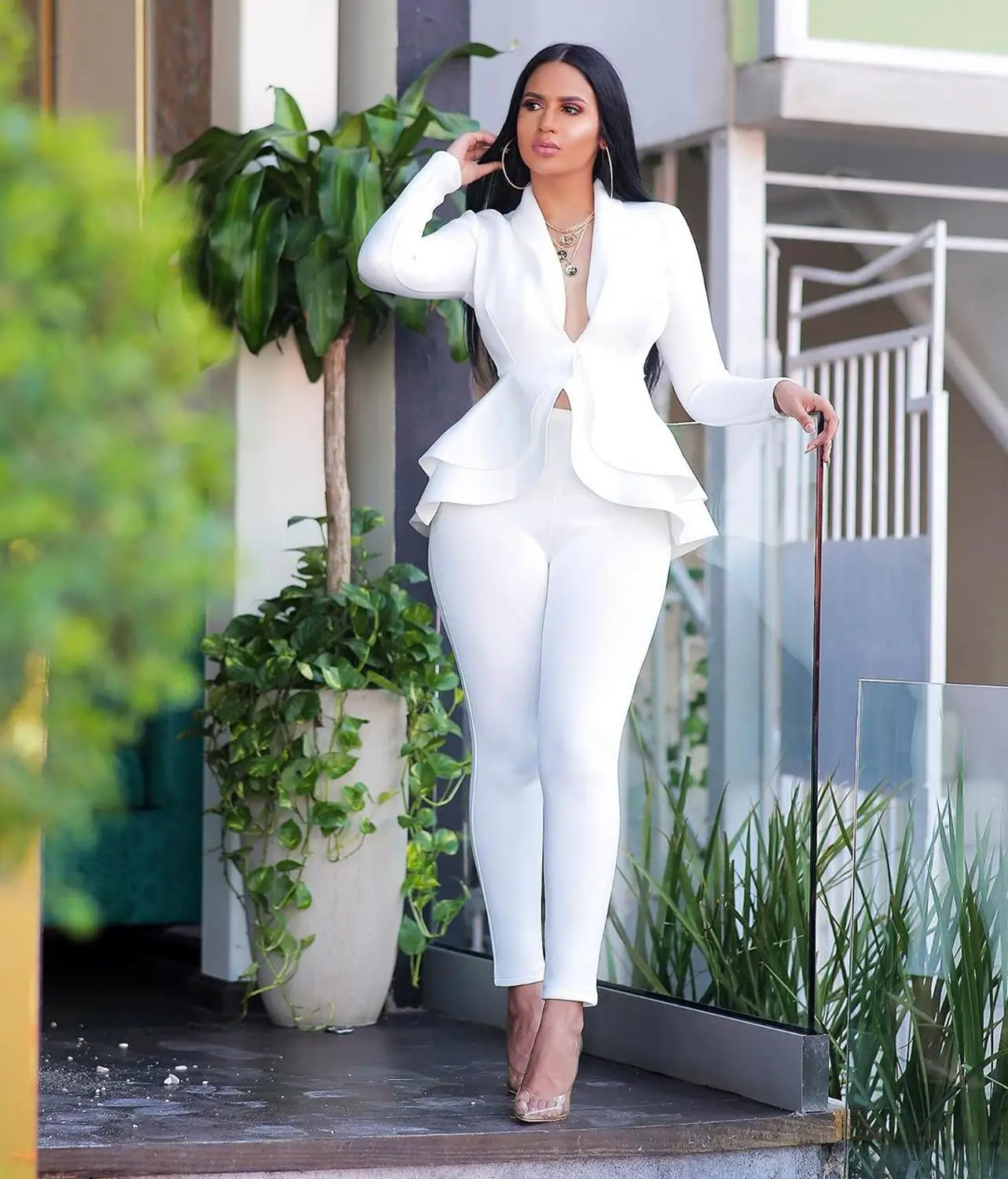 two piece set women office female 2 piece set for women long sleeve suit pants two pieces sets winter women's suits - Image 8