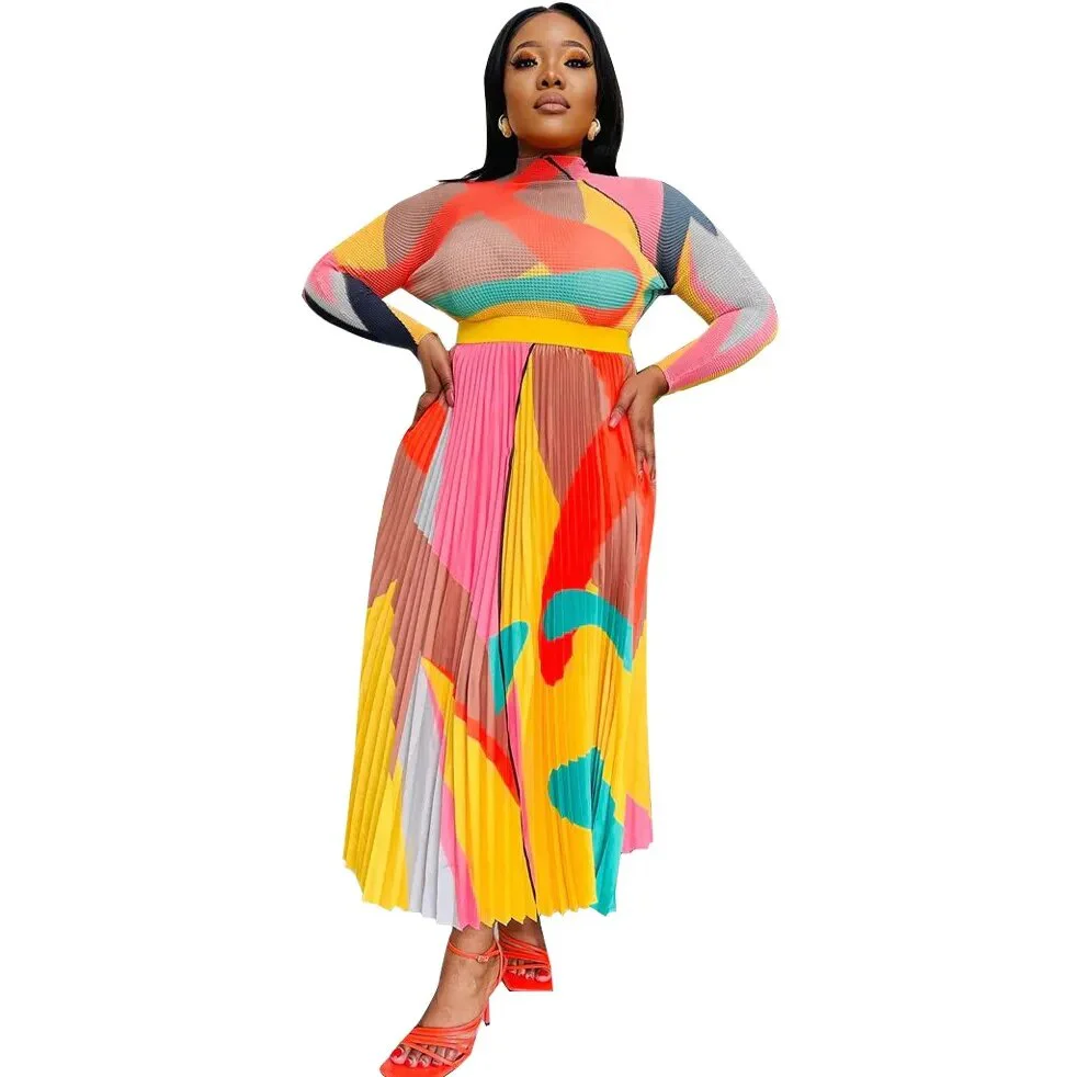 Two Piece Set Women Tops And Pleated Skirt Suit Clothing African Dashiki Wedding Party Traditional Robe Ankara Outfits Kaftan - Image 10