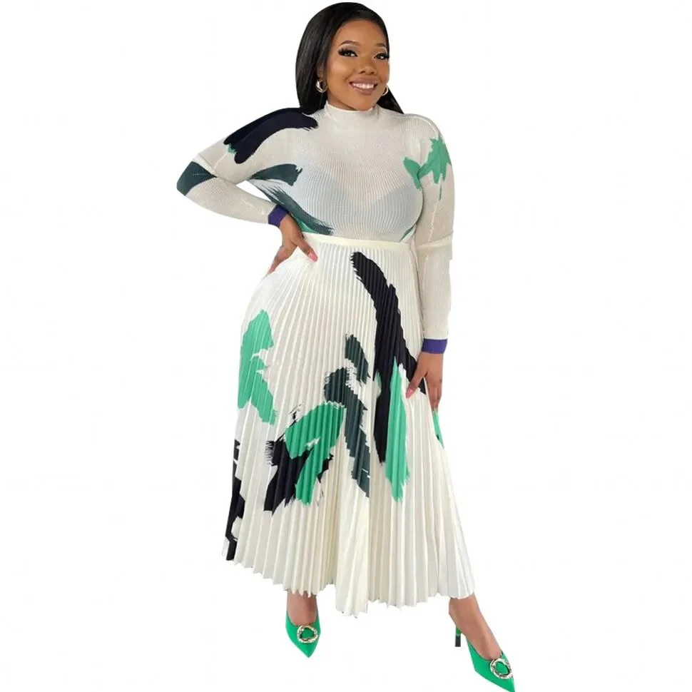 Two Piece Set Women Tops And Pleated Skirt Suit Clothing African Dashiki Wedding Party Traditional Robe Ankara Outfits Kaftan - Image 9