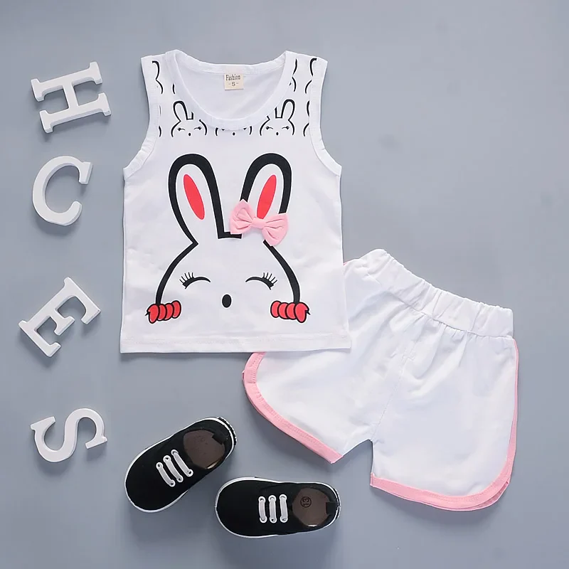 Two Pieces Cotton Girls Clothing Sets Summer Vest Sleeveless Children Sets Fashion Girls Clothes Suit Casual Floral Outfits 1-5T - Image 13