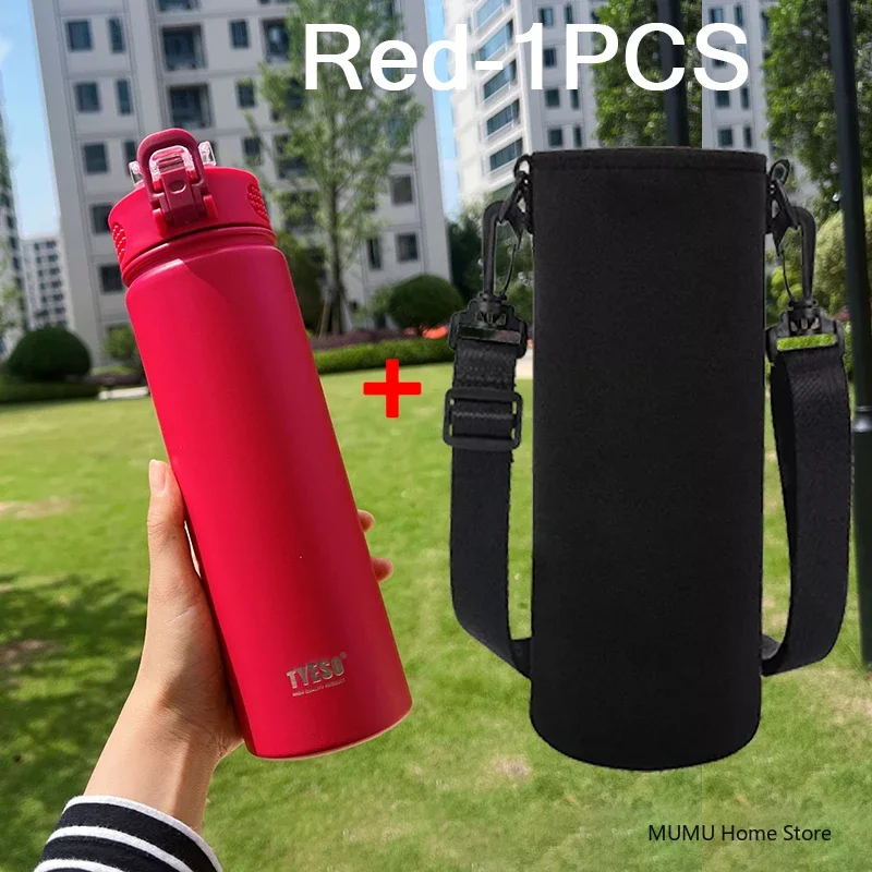 TYESO 600/750ML Thermos Bottle With Straw Stainless Steel Car Thermal Cup Sports Water Bottles Keeps Cold and Heat Thermal Mug - Image 16