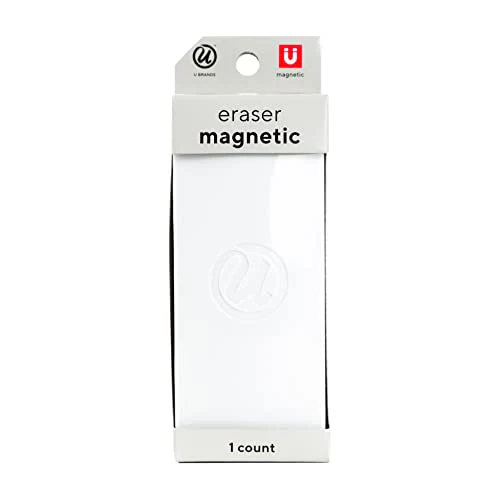 U Brands Side Magnetic Dry Erase Board Eraser, Thick Felt Bottom Surface, 2 x 5 x 1 Inches, White - Image 3