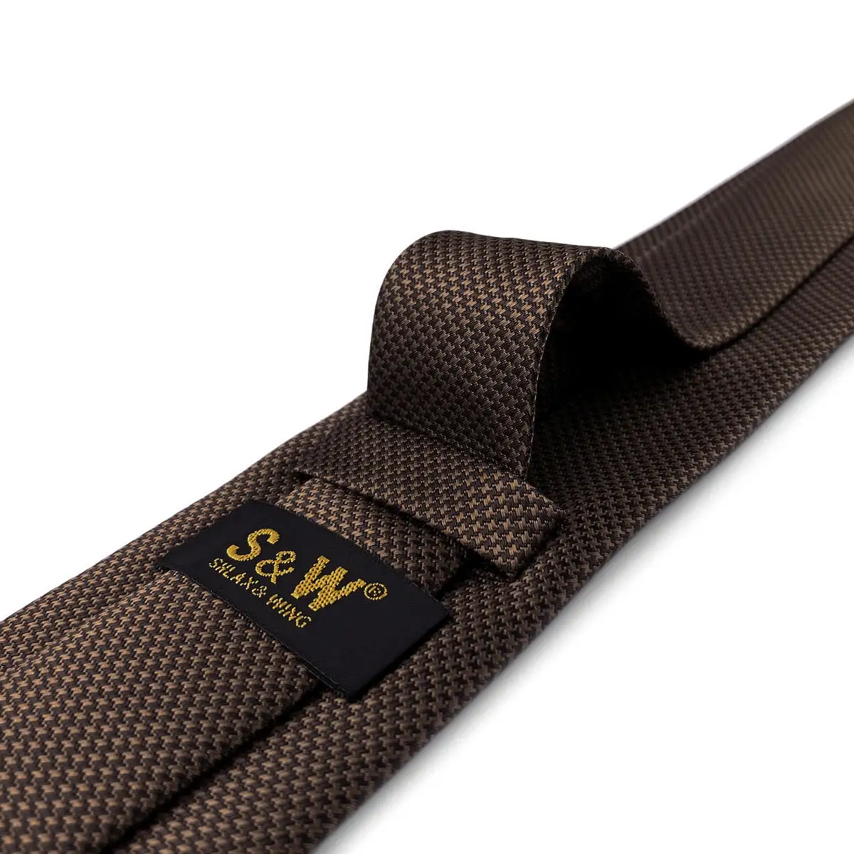 U27 Brown Houndstooth Necktie Set Handmade Wedding Fashion Extra Long Size Classic Ties for Mens Hanky - Image 4