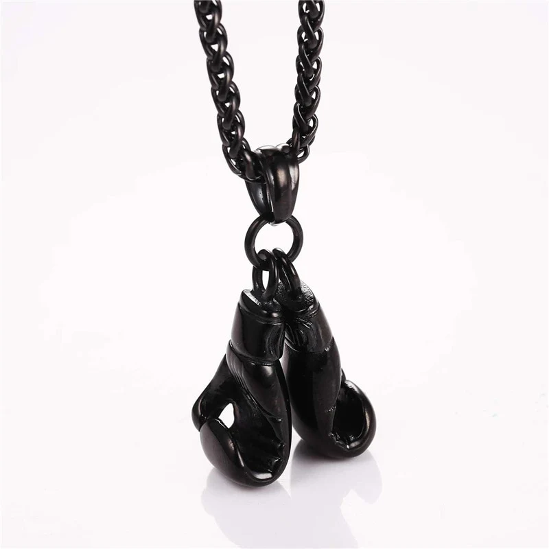 U7  Boxing Necklace for Man 24" Wheat Link Chain Gloves Stainless Steel Sport GYM Fitness Fighting Pendant Sporty Punk Jewelry - Image 11
