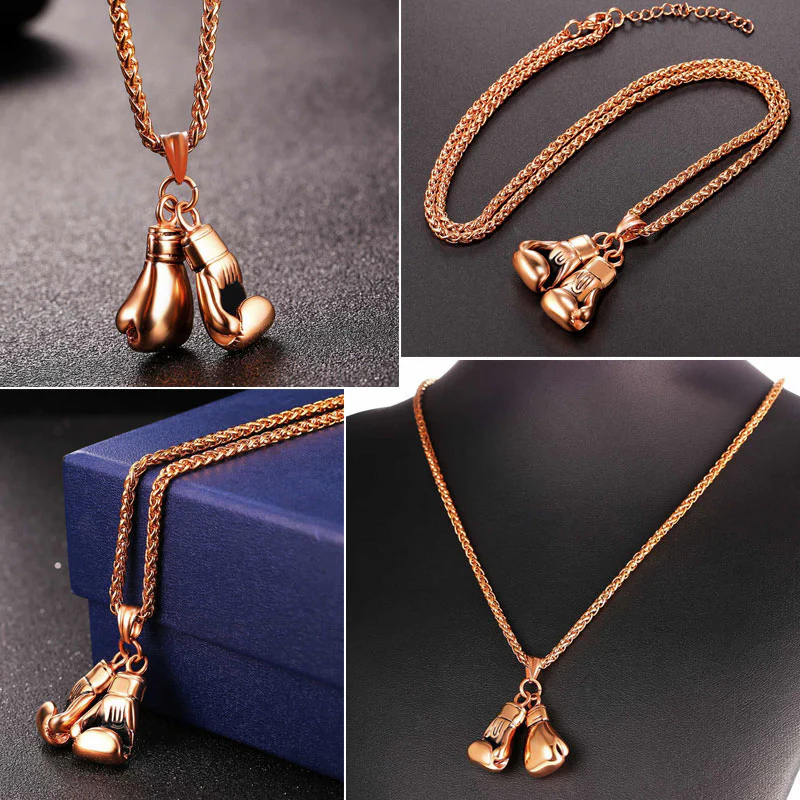 U7  Boxing Necklace for Man 24" Wheat Link Chain Gloves Stainless Steel Sport GYM Fitness Fighting Pendant Sporty Punk Jewelry - Image 14