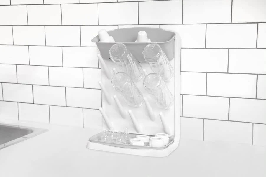 Ubbi Vertical Baby Bottle Drying Rack, Space Saving Countertop Drying Rack Baby Accessory, Gray - Image 5