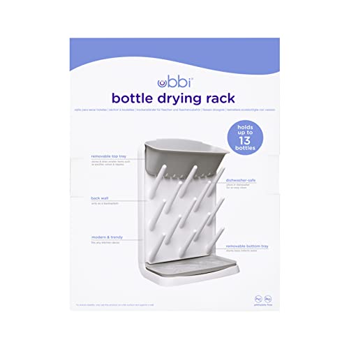 Ubbi Vertical Baby Bottle Drying Rack, Space Saving Countertop Drying Rack Baby Accessory, Gray - Image 6