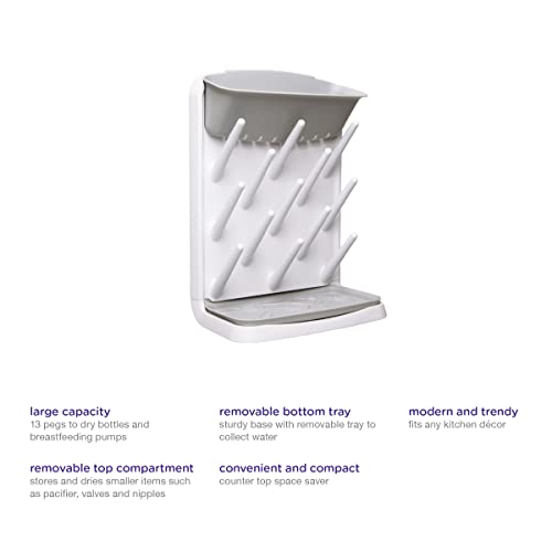 Ubbi Vertical Baby Bottle Drying Rack, Space Saving Countertop Drying Rack Baby Accessory, Gray - Image 7