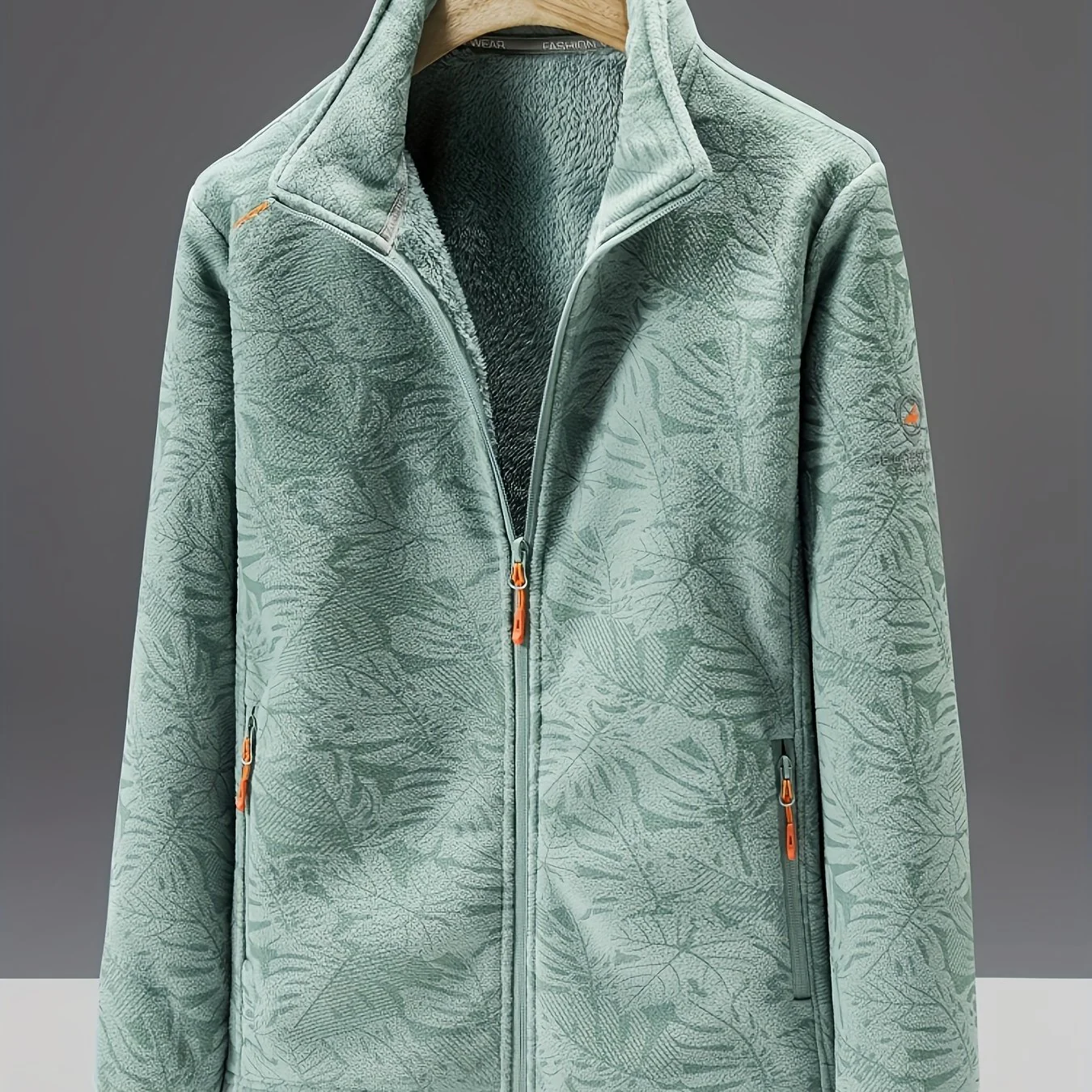 Ultra-Durable Windproof Plant Print Fleece Jacket - Perfect for Adventure Seekers with Stylish Nature-Inspired Design - Image 11