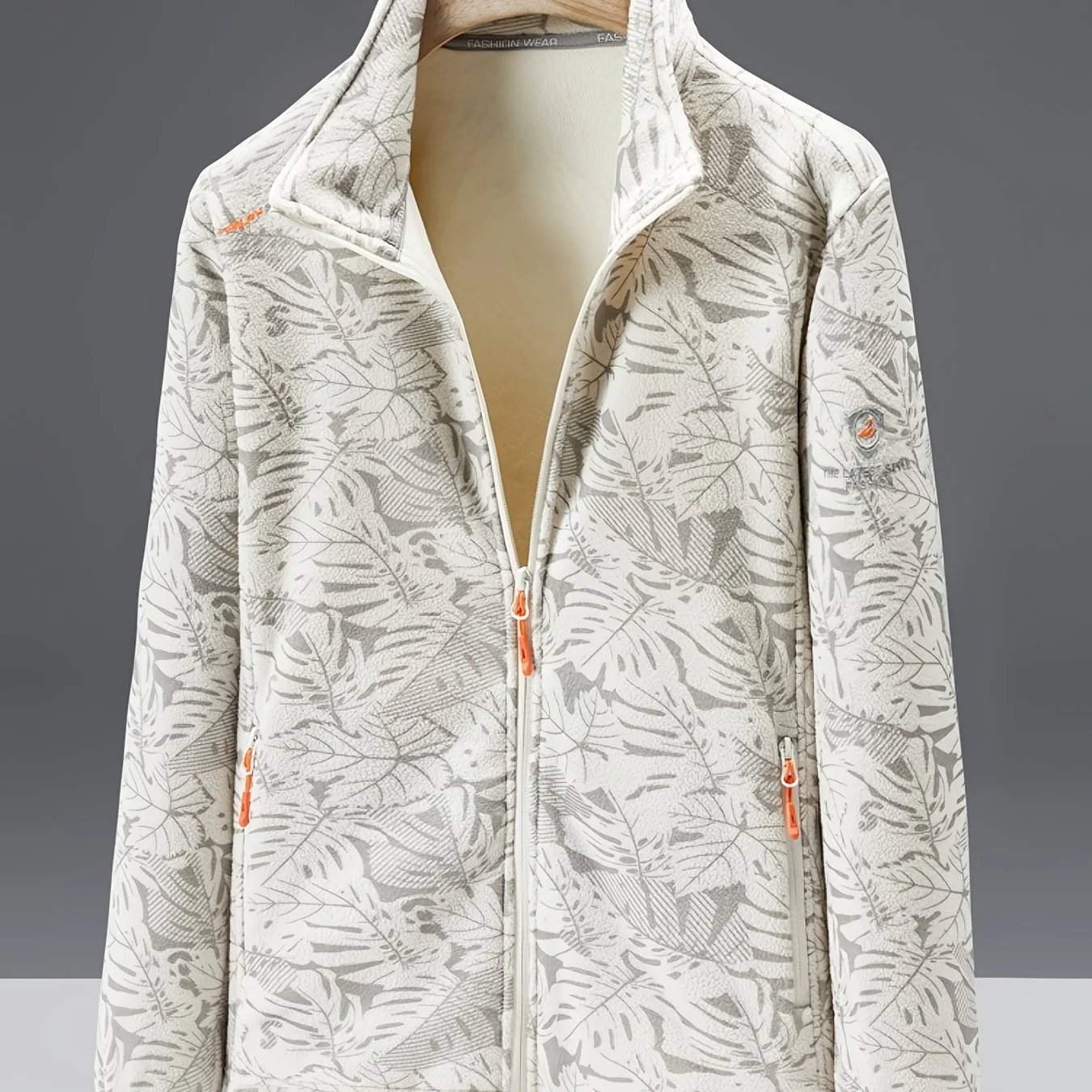 Ultra-Durable Windproof Plant Print Fleece Jacket - Perfect for Adventure Seekers with Stylish Nature-Inspired Design - Image 12