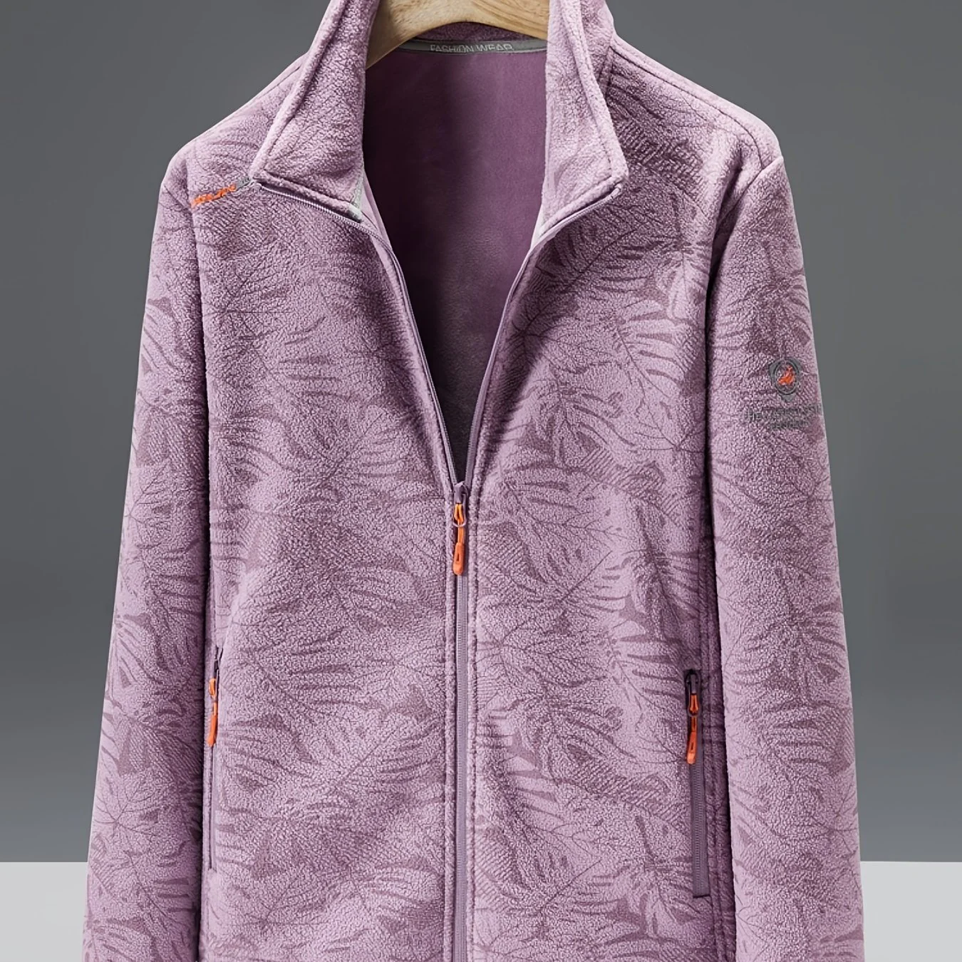 Ultra-Durable Windproof Plant Print Fleece Jacket - Perfect for Adventure Seekers with Stylish Nature-Inspired Design - Image 13