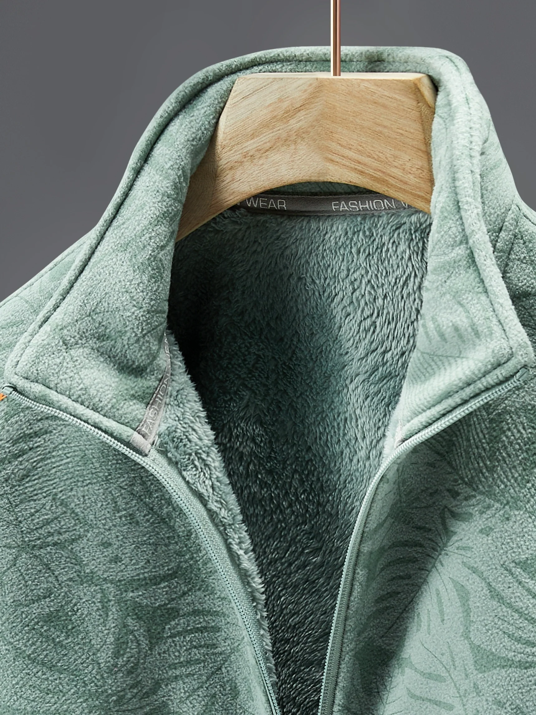 Ultra-Durable Windproof Plant Print Fleece Jacket - Perfect for Adventure Seekers with Stylish Nature-Inspired Design - Image 7