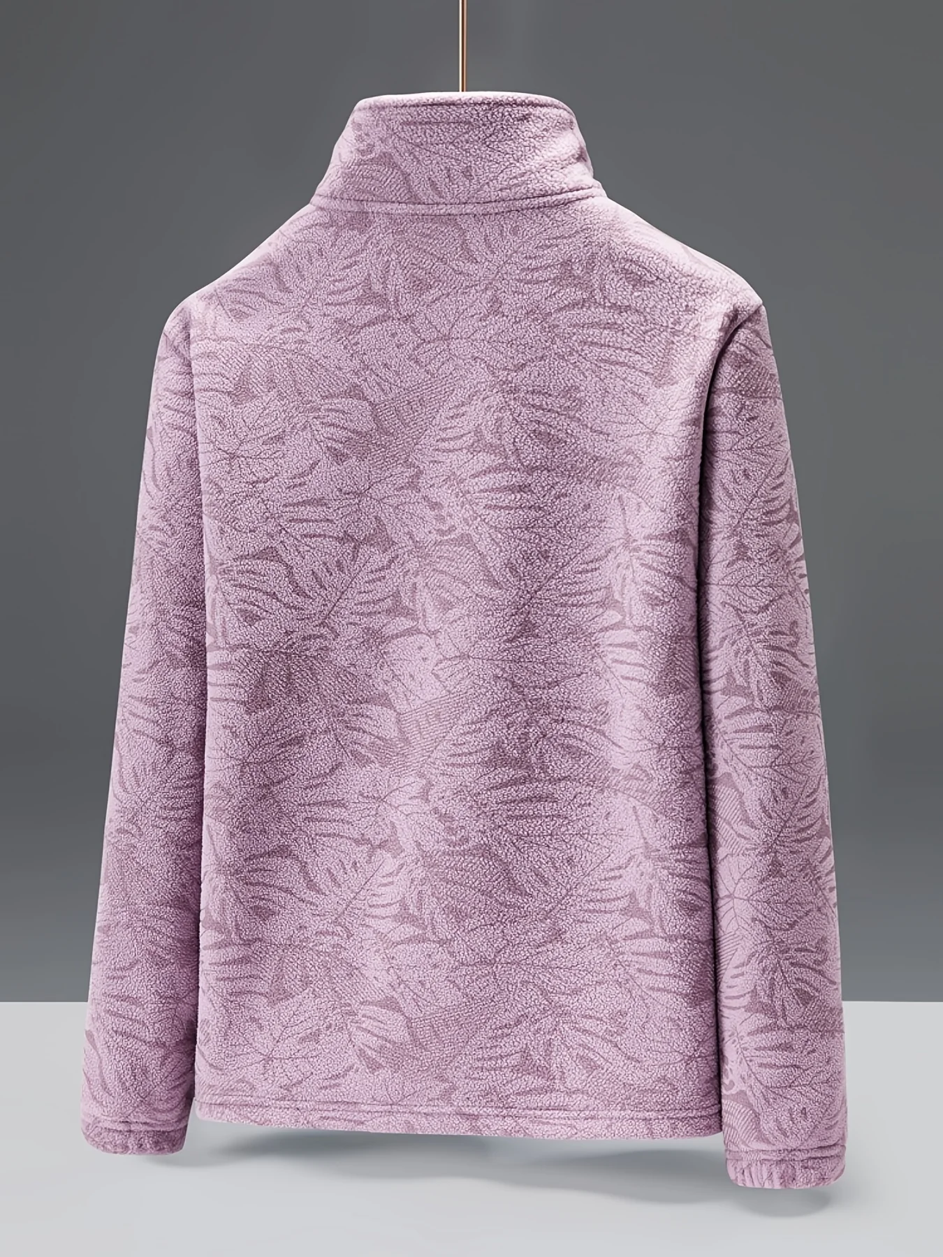 Ultra-Durable Windproof Plant Print Fleece Jacket - Perfect for Adventure Seekers with Stylish Nature-Inspired Design - Image 9
