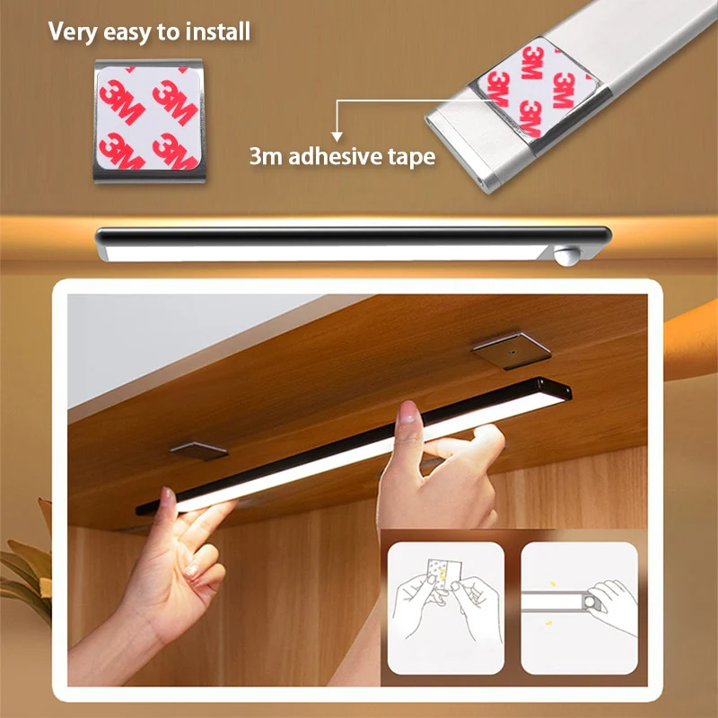 Ultra-thin LED Cabinet Light Rechargeable Motion Sensor Light USB Night Lights Induction Lamp Wardrobe Closet Kitchen Lighting - Image 10