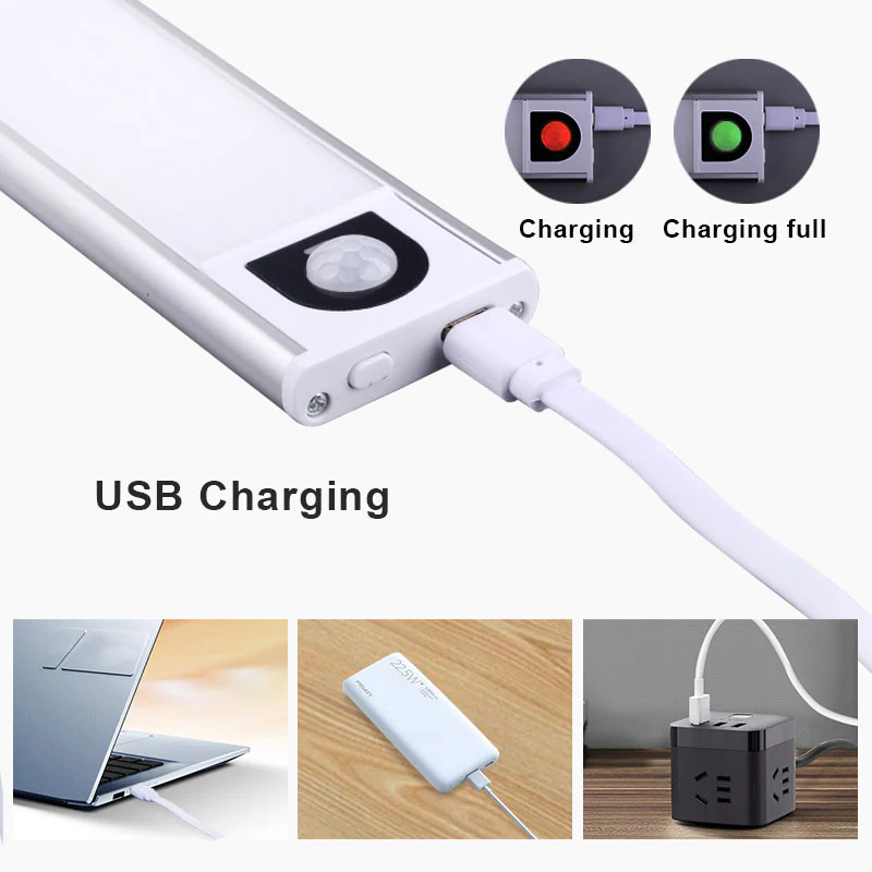 Ultra-thin LED Cabinet Light Rechargeable Motion Sensor Light USB Night Lights Induction Lamp Wardrobe Closet Kitchen Lighting - Image 8